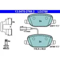 1x ORIGINAL® Ate 13.0470-2768.2 Bremsbelagsatz, Scheibenbremse Hinten, exkl.
