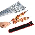 Profi BBQ Edelstahl Grillspieße, Extra Breit: 1 cm, Extra Stark 2 mm Dicke (25 St, 50cm) Fleischspieße, Schaschlikspieße, Mangal, Schampura, Spieße, Skewers, Schaschlik, Kebap, Spiesse, Grillspiesse