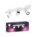 Philips Hue White & Color Ambiance Argenta Deckenlampe mit 3er Spot (1.050 lm), dimmbare LED Spots mit 16 Mio. Farben, smarte Lichtsteuerung über Sprache und App, weiß, neue Generation