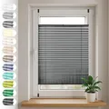 Sonello Plissee Klemmfix ohne Bohren 35cm x 160cm Schwarz Faltrollo Plisseerollo Jalousie für Tür & Fenster Blickdicht Sichtschutz Sonnenschutz Fertifplissee Rollo
