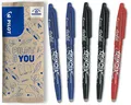 PILOT FriXion Ball 0.7 Set – 5 Stück – 2x Blau/Schwarz, 1x Rot – Radierbare Tintenroller 0,4 mm Strichstärke, angenehme Schreibführung beim Schreiben, thermosensitive Tinte, mit austauschbarer Mine
