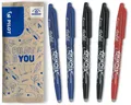 FriXion Ball 0.7 Radierbare Stifte Set 5 Stk – 2x Blau/Schwarz, 1x Rot