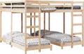 vidaXL Dreifach Etagenbettrahmen Natur 80 / 200 x 200 cm