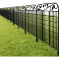 Dekorativer Gartenzaun aus Metall, 61cmH x 31cmL - Rostfrei und langlebig