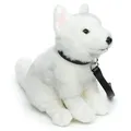 Uni-Toys Kuscheltier Weißer Schäferhund Welpe - m./o. Leine - 26 cm (Höhe) - Plüschtier, zu 100 % recyceltes Füllmaterial Mit Leine