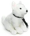Uni-Toys - Weißer Schweizer Schäferhund Welpe, sitzend (mit Leine) - 26 cm (Höhe) - Plüsch-Hund, Berger Blanc Suisse - Plüschtier, Kuscheltier