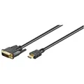 GOOBAY DVI-D/HDMI Kabel, vergoldet, 2 m, Schwarz - DVI-D-Stecker Single-Link (18+1 pin) - HDMI-Stecker (Typ A)