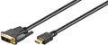Goobay 51580 DVI-D/HDMI™ Kabel, vergoldet, 2 m, Schwarz - DVI-D-Stecker Single-L