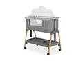 Cangaroo Babybett, Beistellbett Adoro, verstellbar, Matratze, Moskitonetz, Räder grau