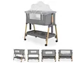 Cangaroo Komplettbett Babybett, Beistellbett Adoro, verstellbar, Matratze, Moskitonetz, Räder