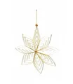 Spetebo Weihnachtsstern 3D aus Papier in weiß - 15 cm/klein - Weihnachts Deko Hänger mit goldenem Glitzer - Advent Winter Fenster Dekoration zum Hängen