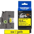 Brother Schriftband HSe-621E, 9mm, Länge 1,5m, schwarz auf gelb, Heißschrumpfschlauch