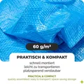 Garronda Abdeckplane wasserdicht, mit Ösen – 4x8 m 60 g/m2– leichte Gewebeplane – flexibel, abwaschbar – PP Tarpaulin – für Garten & S... - Blau