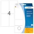 HERMA 2490 Vielzweck-Etiketten, 128 Stück, 52 x 82 mm, 4 pro Bogen, selbstklebend, Haushaltsetiketten zum Beschriften, matt, blanko Papier Klebeetiketten Aufkleber, weiß