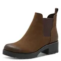 MARCO TOZZI Damen Chelsea Boots Vegan mit Blockabsatz, Braun (Cafe), 37 EU