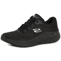 Skechers Damen Arch Fit 2.0 Big League Trainers, Black Mesh/Gunmetal Trim, 36 EU