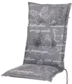 Auflage Hochlehner Bali 2385 grau Schmetterlinge 120x50x8 cm KETTtex Sitzpolster