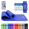 MSPORTS Gymnastikmatte Premium I Yoga Matte rutschfest und extra dick - inkl. Tragegurt + Übungsposter + Workout App I Hautfreundliche Sportmatte - 190x60x1,5 cm - Königsblau - Fitnessmatte, Yogamatte
