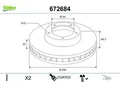 VALEO Bremsscheibe 672684 Vorderachse belüftet 255mm 25mm für LEXUS TOYOTA (FAW)