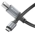 Sonero® USB 2.0 Kabel, Verbindungskabel, Druckerkabel, C-Stecker auf B-Stecker, 480 MB/s, space grey/schwarz, 3,00m