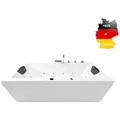 Basera® Whirlpool-Badewanne BASIC Indoor Whirlpool Badewanne Naxos 160 x 75 cm, (Komplett-Set), mit 16 Massagedüsen, Wasserfall, LED weiß 75,00 cm x 160,00 cm x 62,00 cm