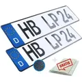 2 Kennzeichen Carbon Optik 52 x 11cm Wunschennzeichen PKW Autokennzeichen Kfz