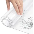 Woltu Tischdecke (1-tlg), 2 mm Wasserdicht Durchsichtige Tischfolie aus PVC weiß 90 cm x 180 cm x 1 mm