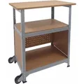 Relaxdays Werkbank Stahl MDF Silber Höhenverstellbar mit Rollen und Lochwand 69,5 cm x 72,5 cm x 50 cm