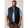Men Plus Steppweste Weste FLEXLASTIC® Tracht Strickrücken blau|schwarz 6XL