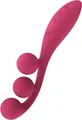  TRI BALL Vibrator mit Klitoris-Stimulator Red 23,6 cm