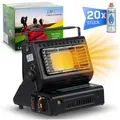ZMC Heizstrahler 2-in-1 Tragbare Gasheizung und Gaskocher 1,3KW + Gaskartuschen 227g, LPG Anschluss, mit Piezozündung Camping Heizung mobile Gasheizer