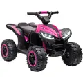 Homcom Elektro-Quad, Schwarz, Rosa, Metall, Kunststoff, 53x55.5x83 cm, Spielzeug, Kinderspielzeug, Kinderautos & Elektro-Kinderautos