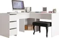 MIRJAN24 Eckschreibtisch Fotyn, Schreibtisch L-Form, Ecktisch vom Hersteller, Jungenzimmer (Farbe: Weiß)