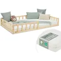Homestyle4u Bodenbett, Natur, Holz, 90x200 cm, Kinder- & Jugendzimmer, Kindermöbel, Kinderbetten, Kindereinzelbetten