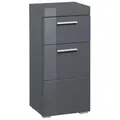 Unterschrank INOSIGN "Avena", grau (grau, grau hochglanz), B:37cm H:79cm T:31cm, Schränke, Badezimmerschrank mit 1 Schublade und 1 Tür - Maße (B/T/H) 37/31/79 cm