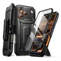 SUPCASE für iPhone 17 Pro Hülle 6.3” mit Kamerasteuerungstaste Outdoor Handyhülle 360 Grad Case Bumper Schutzhülle Cover [Unicorn Beetle Pro] mit Displayschutz, Ständer und Gürtelclip 2025 (Schwarz)