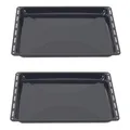 Backblech Set 445x375 Emailiert Backofenblech Herdbackblech Fettpfanne 2 er
