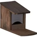 Relaxdays Eichhörnchen Futterhaus Tannenholz Kunststoff Dunkelbraun Zum Stellen 17,5 cm x 12 cm x 25 cm 450 g