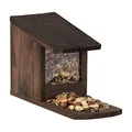 Relaxdays Eichhörnchen Futterhaus, Futterkasten f. Eichhörnchen, zum Aufstellen, Holz, HBT 17,5 x 12 x 25cm, dunkelbraun