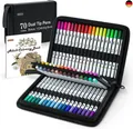 Shuttle Art Dual Brush Pens, 70 bunte doppelköpfige Pinselstifte mit weicher 