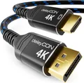 deleyCON 2m 4K DisplayPort auf HDMI Kabel (Für HDMI Monitor, TV, Beamer) - 1080P@60Hz / 4K@30Hz - Aluminium-Stecker + Nylonkabel - für DP Computer, PC, Grafikkarte