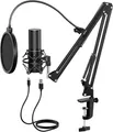 USB Podcast Mikrofon, Kondensator Mikrofon, 200 cm Kabel, T