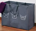 Wäschesammler 3 Fächer Wäschekorb Wäschesortierer Wäschebox Waschkorb Wäschesack