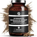 QIDOSHA® Schwarzer Knoblauch Extrakt hochdosiert, 180 Kapseln im Apothekerglas, 600mg je Kapsel, darunter 0,6 mg S-Allyl-Cystein (SAC), deutsche Fertigung, jede Charge laborgeprüft