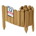 Garronda Beeteinfassung Holz Rollzaun Holzzaun 20 cm x 100 cm imprägniert Flexibler Rollborder Rasenkante Palisade Gartenzaun Umzäunung für Garten GD-0148, Hellbraun