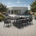 Gartenmöbel Set mit ausziehbarem Esstisch und 8 Stühlen Rope