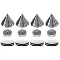 Dynavox Lautsprecher Spikes 4er Set Noisekiller Sub-Watt-Absorber Füße Chrom