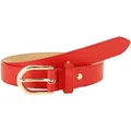 MIRROSI Ledergürtel Damen Herren Gürtel, Made in Italy, 3cm breit (Passt fast zu jeder Hosenschlaufe, aus Echtem Leder) rot 90cm