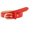 MIRROSI Ledergürtel Damen Herren Gürtel, Made in Italy, 3cm breit (Rot (Goldene Schnalle), 90cm)