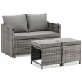 Juskys Gartenmöbelset, Grau, Kunststoff, 4, Gartenmöbel, Gartenmöbel-Sets